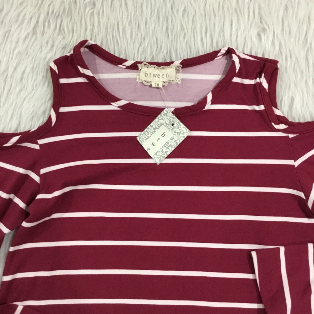 Btween red striped stretchy dress